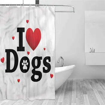 

GloriaJohnson Dog Lover Extra Long Shower Curtain Animal Domestic Canine Tropical Shower Curtain