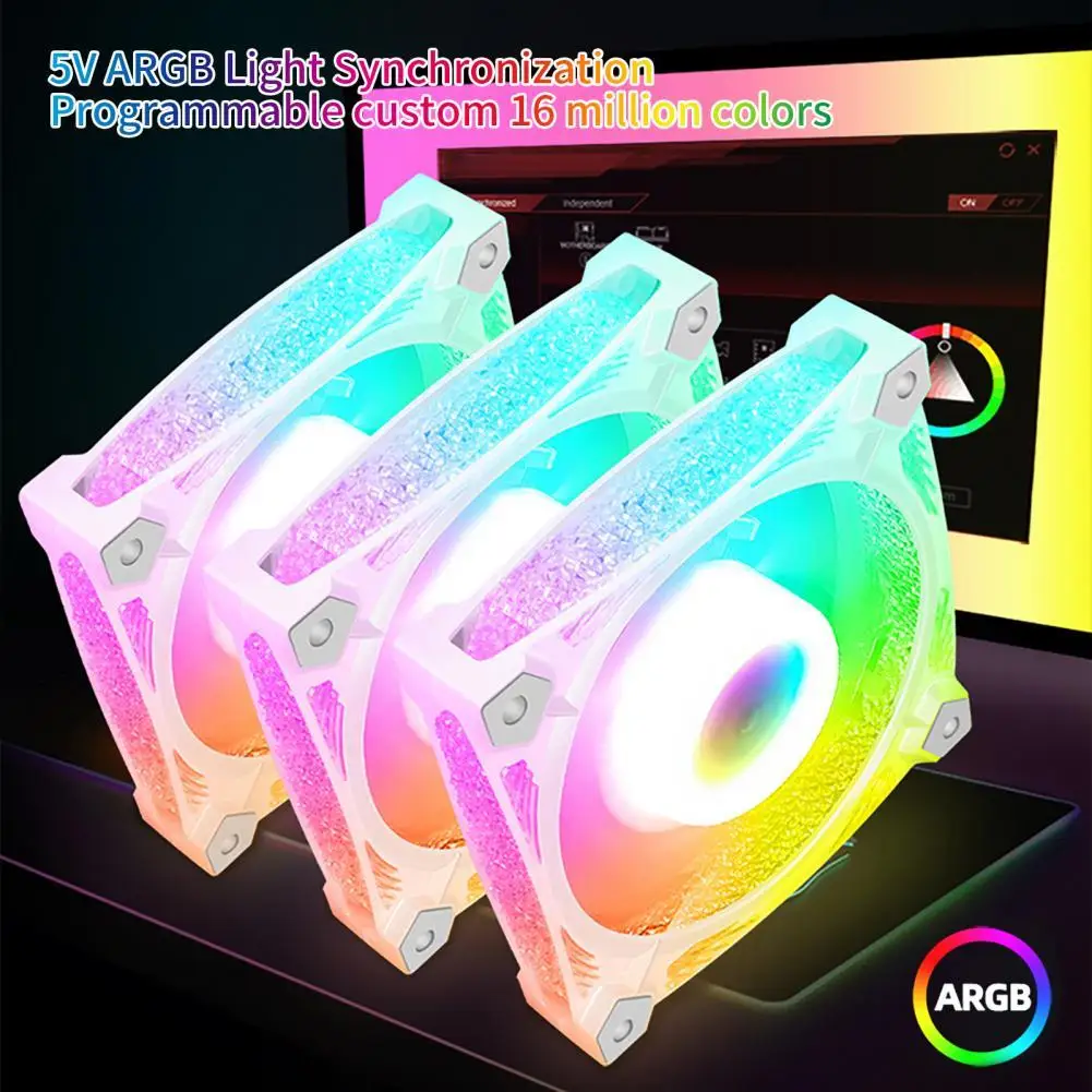 

Кулер COOLMOON, 12 см, RGB подсветка, охлаждающий вентилятор для ПК, для дома