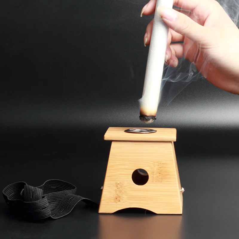 Бамбуковый Moxa Moxibustion Box массажные ролики держатель Акупунктура Релаксация шеи руки тела акупунктурный массаж Moxibuting терапевтическое устройство