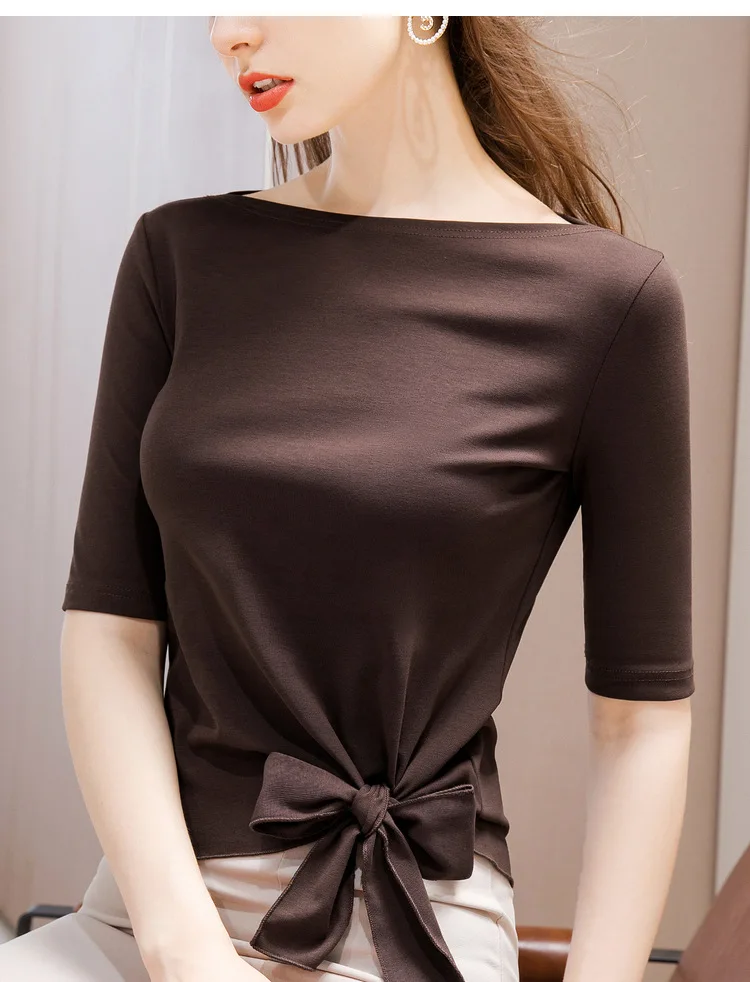 

NEW Autumn Tops&Blouse Fabric 90% Cotton Slash Neck With Plus Size 3XL Office Lady Style 3 Colours Work Blouse 2020 New Arrivals