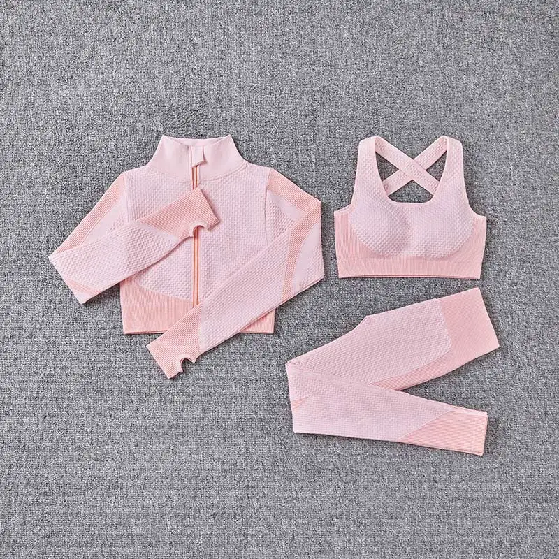 H92bfb07fced144adb0f499b74dec4ad0R - Women's Fitness 3 Sets Tracksuit Leggings Bra - Wholesale Gym Clothing Manufacturer| Worldwide Delivery