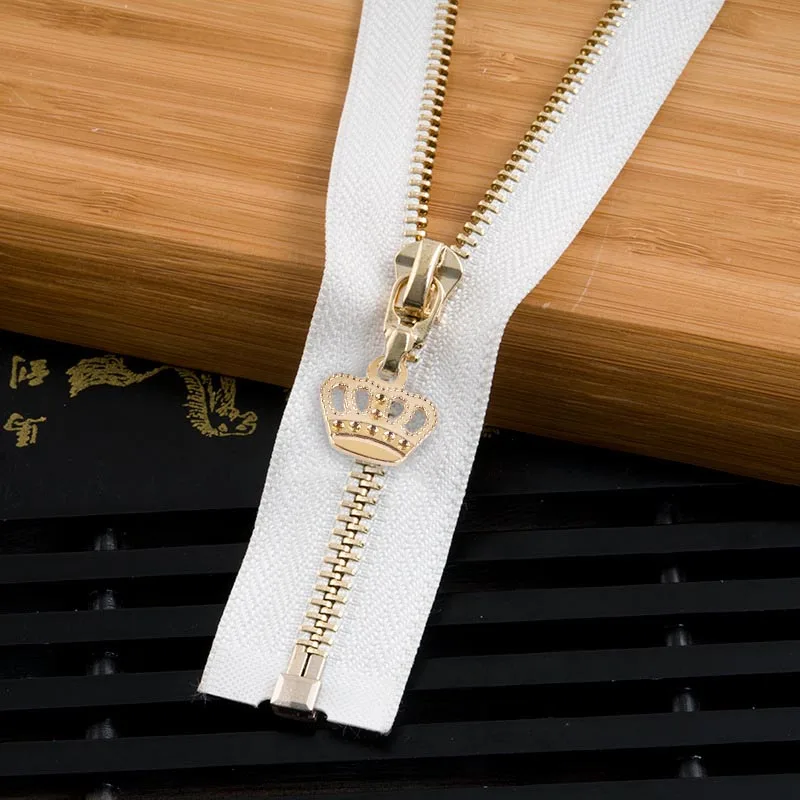 whitegold85cm 1 шт. 85 см 120 см 5# Корона металлическая молния экологически чистое открытое пальто куртки застежки-молнии для шитья одежды молнии DIY ремесло KY964 - Цвет: whitegold85cm