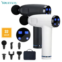  Youmay Massage Gun Deep Tissue Muslce Massager Therapy Body Relaxation Fascia Gun LCD Screen Control Pain Relief USB 32 Gear 