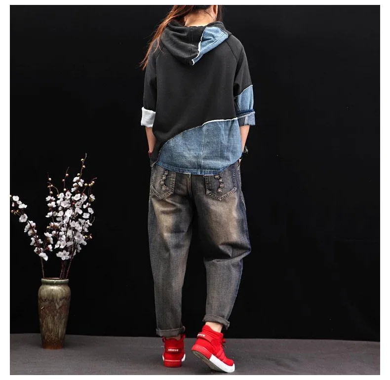 Max LuLu модная Корейская уличная женская осенняя одежда женские джинсовые толстовки с капюшоном винтажные женские панк толстовки