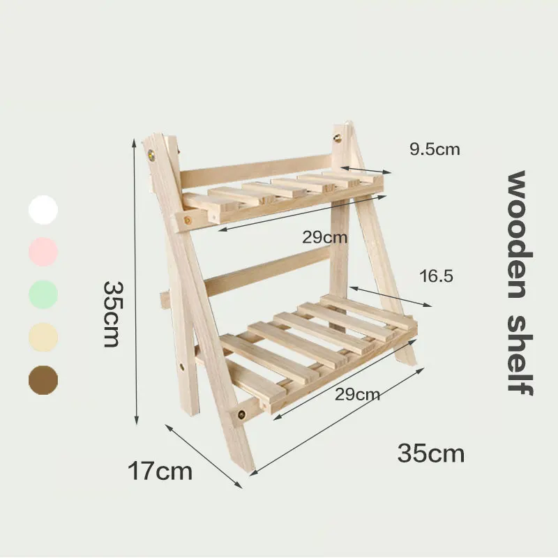 2 Tier Ladder Plant Stand Wood Flower Pot Display Shelf Rack for Indoor Outdoor Balcony Flower Plant Holder Stand Storage Rack