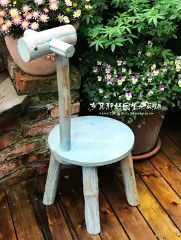 

Vintage flower stand Garden household items Log Fawn Flower Stand Outdoor children chair