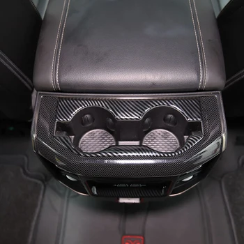 

For Dodge RAM 1500 Pickup 2019-2020 Interior Accessories ABS Carbon Rear Panel Water Cup Holder Decorative Frame Cover Trim 2pcs