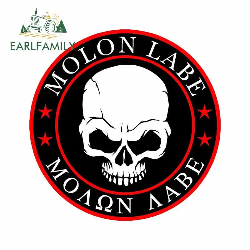 

EARLFAMILY 13cm x 13cm for Molon Labe Punisher Skull Funny Car Stickers RV VAN 3D DIY Fine Decal Waterproof Anime Accessories