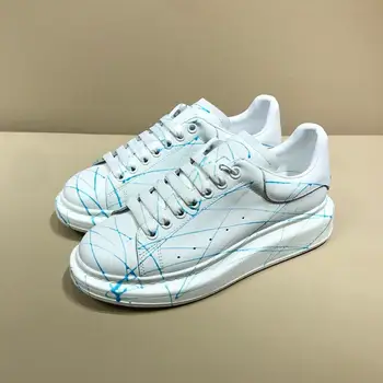 

Star*MCQ Shoes Genuine leather Lovers Shoes 2019 New Fashion Women Shoes Graffiti painting