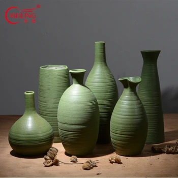 

6PCS Set Decorative Vases For Home Living Room Decoration Handmade Ceramic Vase Filler Kitchen Restaurant Hotel Table Shelf Vase