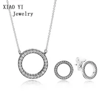 Ювелирные изделия XIAOYI, Стерлинговое Серебро 925 пробы, Forever, ожерелье и серьги, подарочный набор, оригинальные ювелирные изделия clearfit, набор для девушки