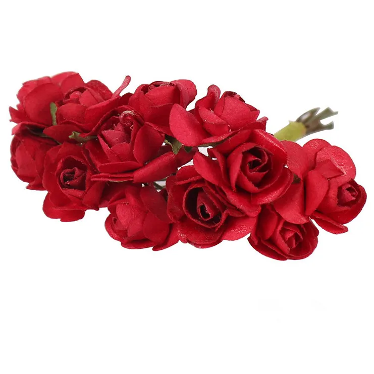 12PC 5/10/12/90/100 шт микс разноцветных цветок вишни тычинки ягоды Комплект поделки РОЖДЕСТВЕНСКИЕ свадебный торт подарочной коробке Роза венки Декор - Цвет: 12PC