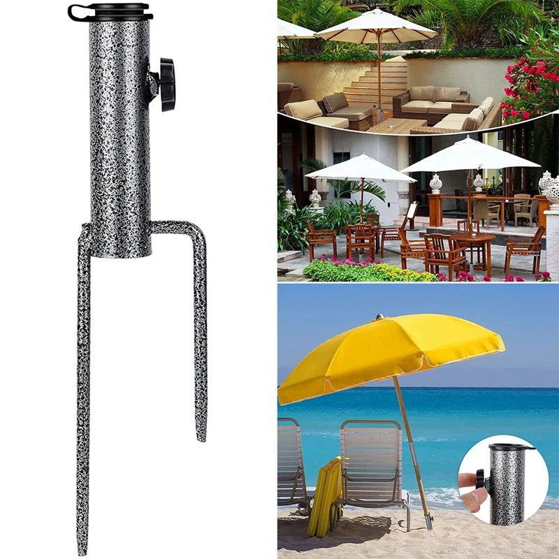 Patio Umbrella Steel Anchor Stand Beach Umbrella Metal Base Ground