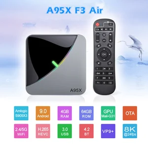 Image 2 - 2020 Vontar A95X F3 Air 8K Rgb Licht Tv Box Android 9 Amlogic S905X3 4Gb 64Gb Wifi 4K Smart Tvbox Android 9 A95XF3 Set Top Box