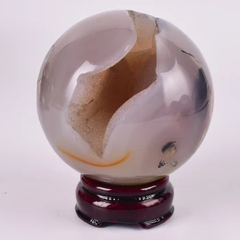 

977 g Agate Ball Big Size Natural Crystal Hole Sphere Statue Gemstone Craft Decor Figurine Chakra Healing Reiki