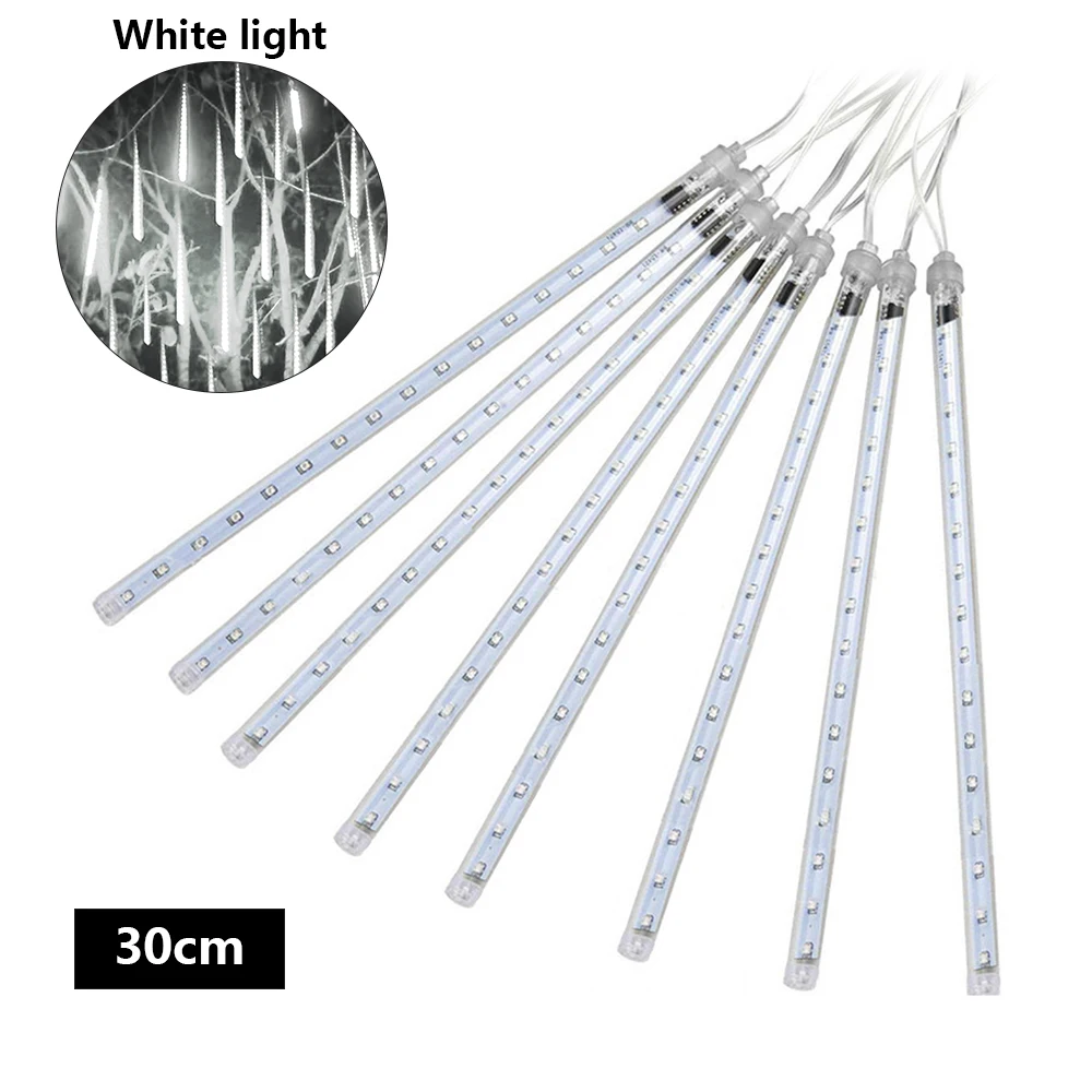 US White light 30 см/50 см светодиодный светильник-гирлянда, метеоритный дождь, Рождественская елка, сказочный светильник, уличный садовый дождевик, падающий снег, светильник, Декор - Испускаемый цвет: US White light