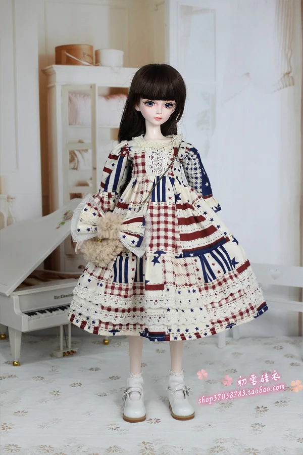 1/6 1/4 1/3 BJD clothing Accessories doll dress+scarf+bag for BJD/SD YOSD MSD SD13,not include doll, shoes,wig and other E2532