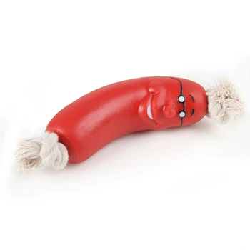 

Pet Dog Squeaky Silicone Playing Soundless Chewing Accessories Funny Home Healthy Sausage Toy