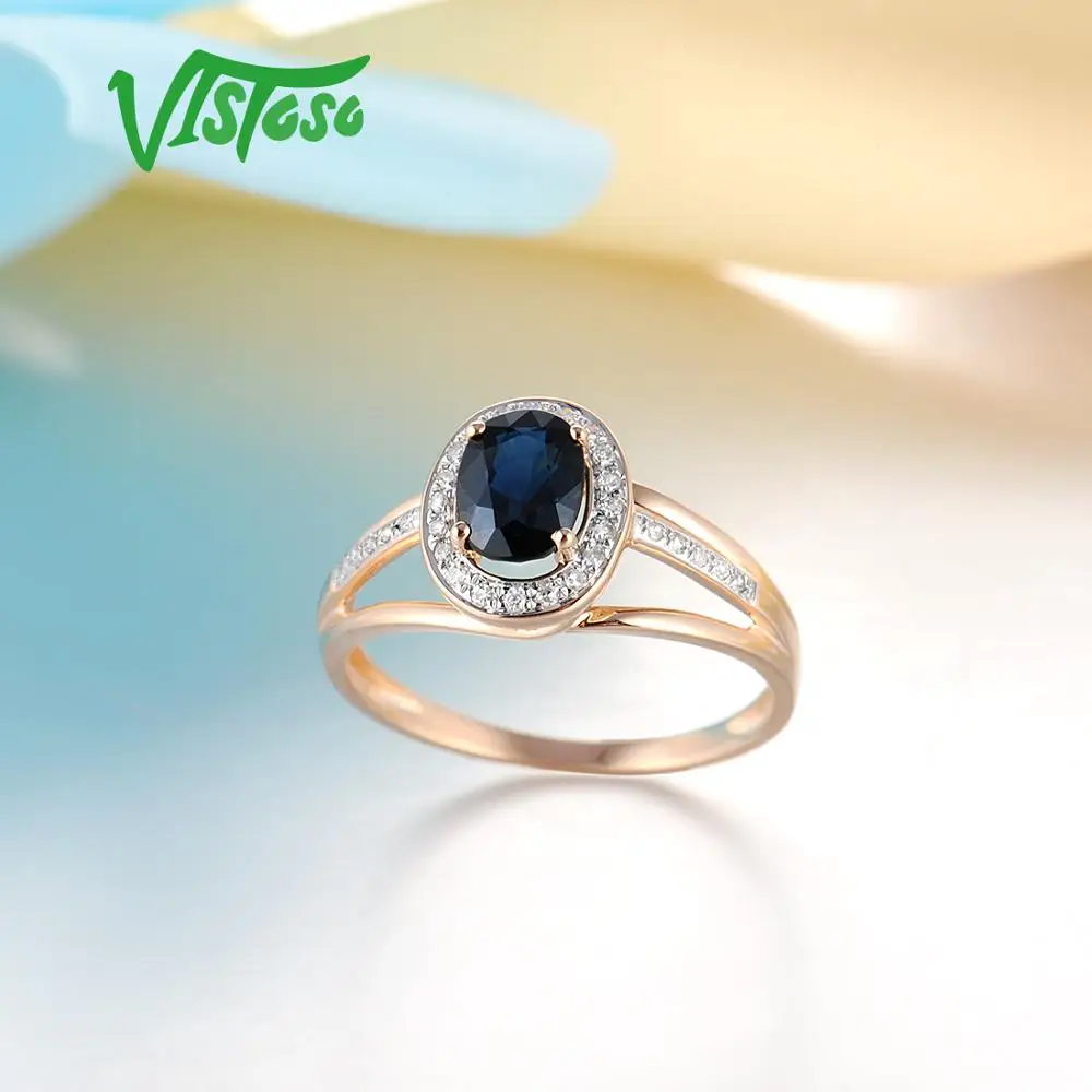 VISTOSO 14 K кольца из белого золота для женщин подлинные сверкающие бриллианты
