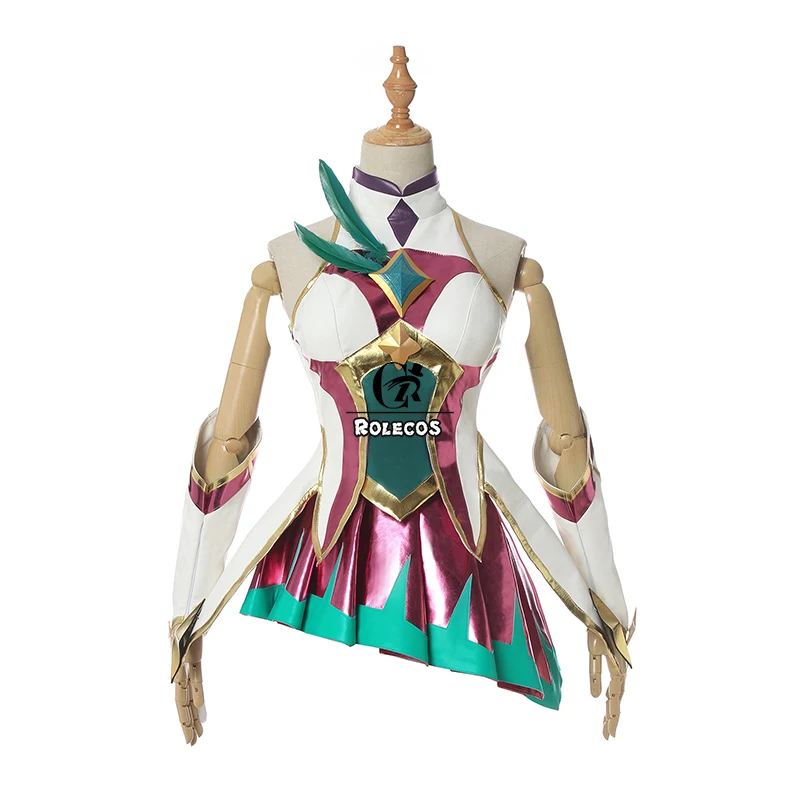 LOL League of Legends Star Guardian Xayah Pink Light Cosplay Costume Outfit Suit 