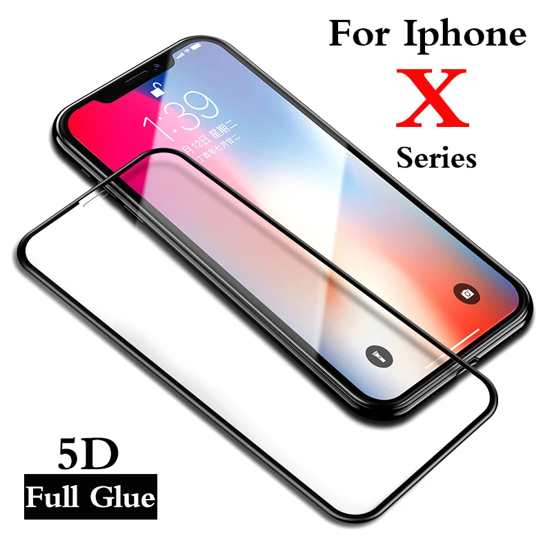 

5D Full Glue Tempered Glass For Apple Iphone XR X XS Max Screen Protector Case On I Phone Iphonexs Xsmax Glas Safety Accessories