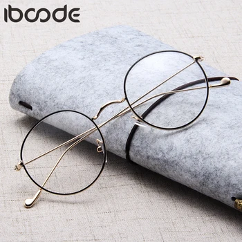 

iboode Reading Glasses Men Women Metal Round Frame Presbyopic Hyperopia Eyeglasse Resin Clear Lens Unisex Eyewear +1.0 To +4.0