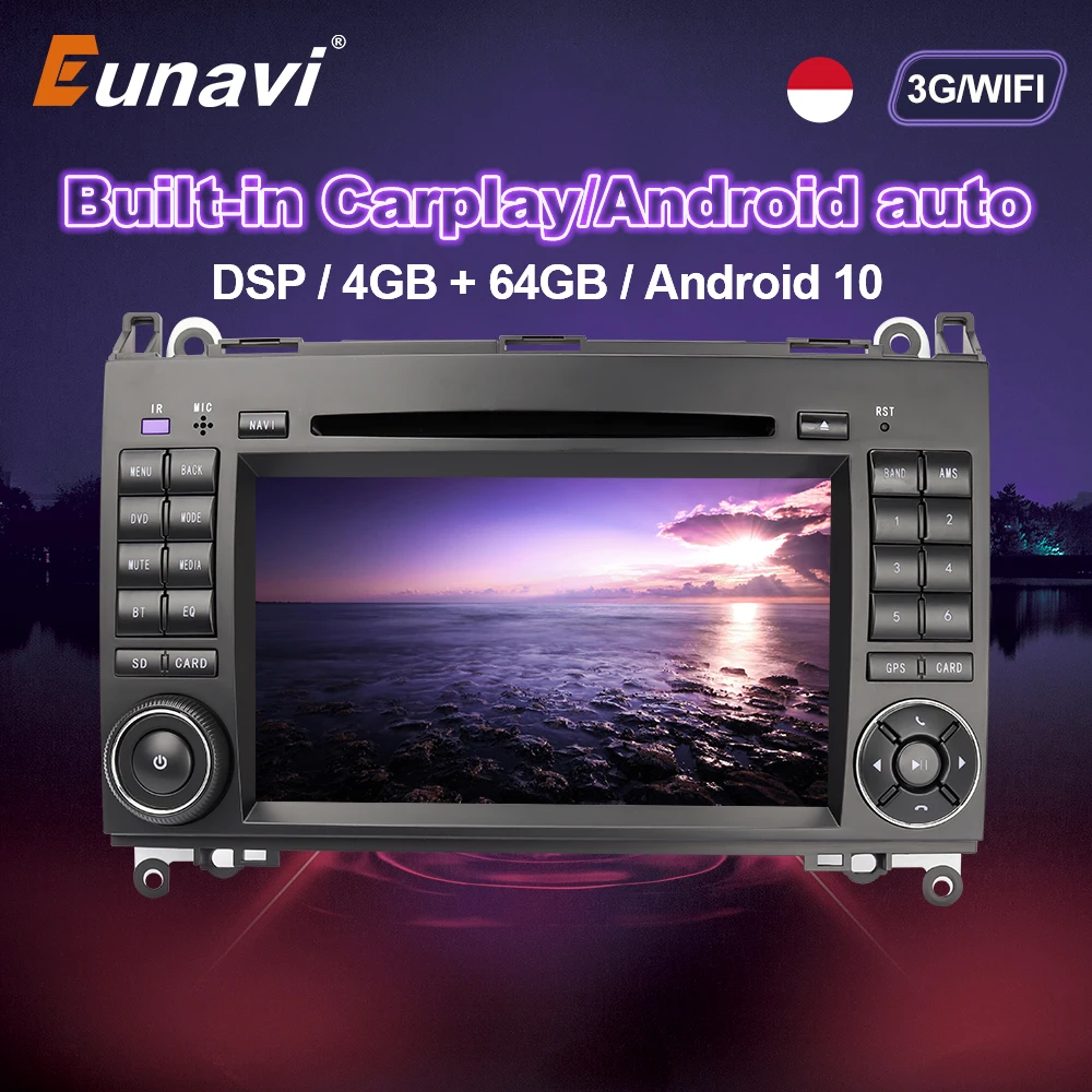 Eunavi 2 Din Android 10 Car Radio Multimedia Player GPS For Mercedes Benz B200 B class W245 B170 W209 W169 Sprinter 2Din DVD
