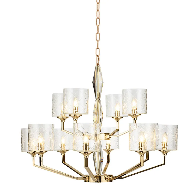 

Light Luxury Pendant Lights Post Modern Simple European Crystal Glass Decor Living Room Bedroom Dining Room Personality Lamp