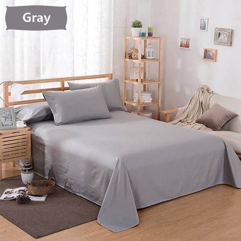 

1PC Large Size 160/ 200/ 250x230 cm Bed Fitted Sheet Cover Solid Color Full Twin Full Queen King Bed Sheets