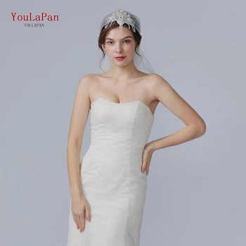 

YouLaPan VC02 Hot Sale White/Ivory Bridal Veil With Comb 2 Layer brides facinator veil white luxury veil bridal veils short