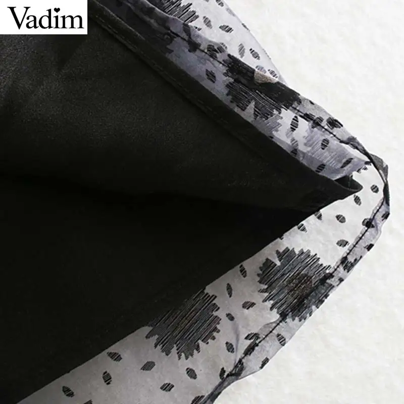 Vadim, милый, женский, цветочный узор, мини платье, рукав-фонарик, прямой стиль, женские повседневные стильные платья из органзы, vestidos QD148