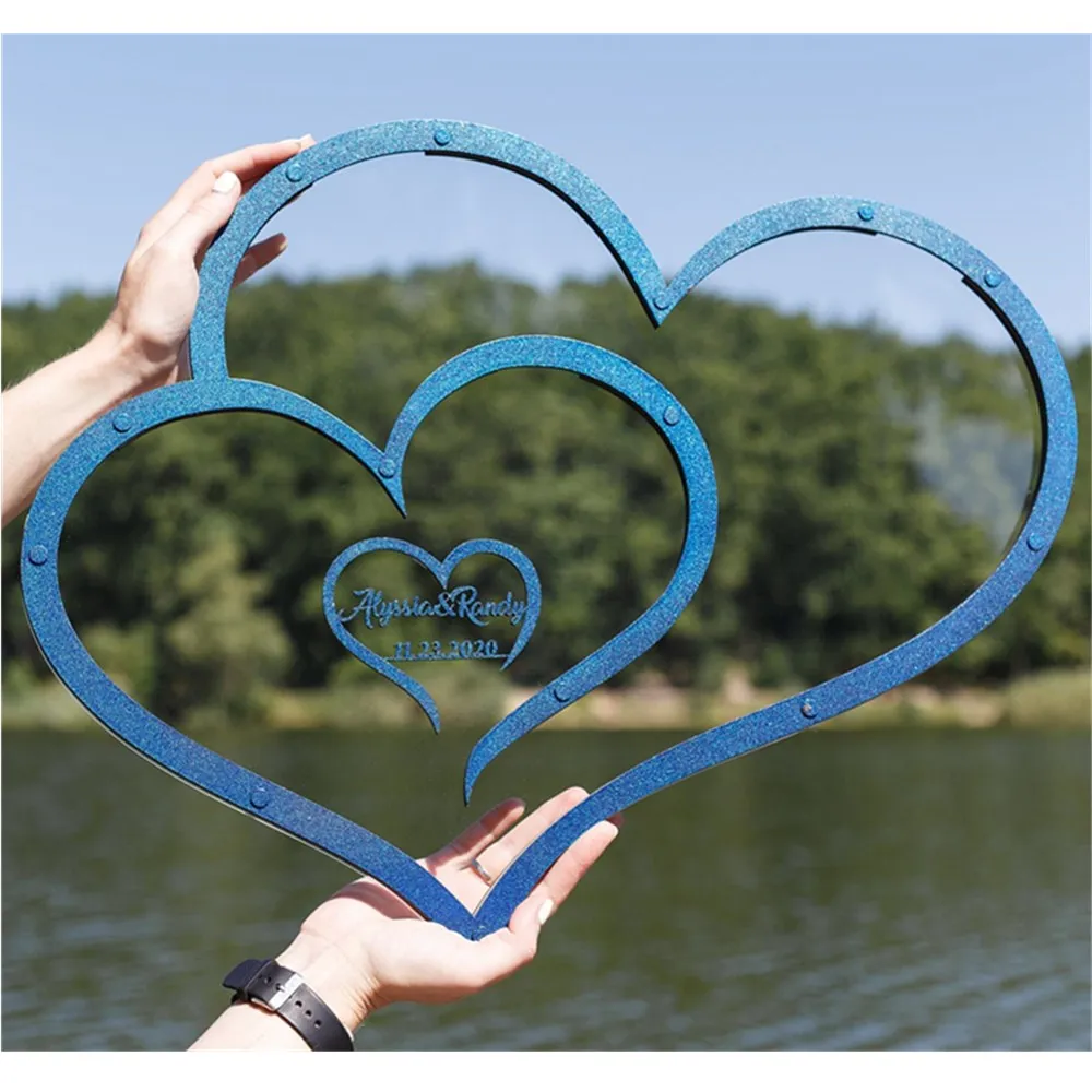 Download Personalize Double Heart Shape Wedding Guest Book Transparent Heart Drop Box Wedding Drop Box Wish Box 3d Guestbook Wooden Box Signature Guest Books Aliexpress