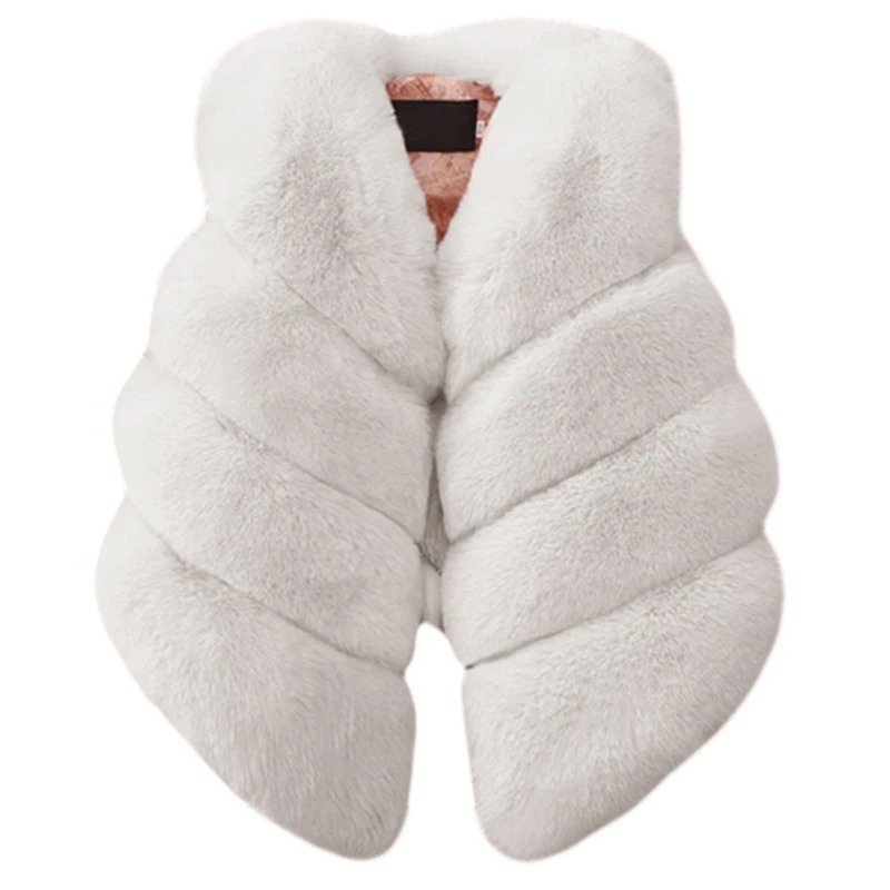 Children Vest Winter Baby Girl Coats Faux Fur Warm Thick Christmas Outerwear For 3-10Yrs New Year Clothes