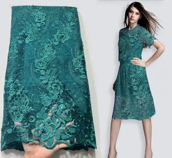 

2020 Latest French Nigerian Laces Fabrics High Quality Tulle African Laces Fabric Wedding Cheap African French Tulle Lace 01