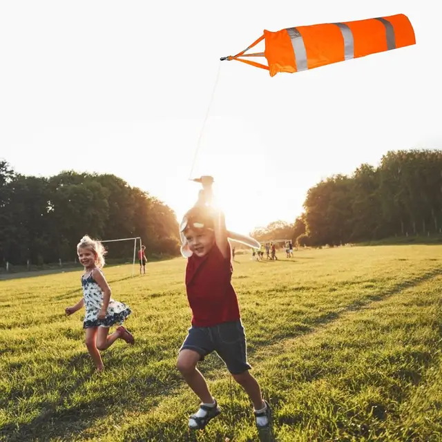 80 Cm-Es Zászló A Repülőtér Windsock Kertjéhez Fényvisszaverő Övek Kültéri Használatú Repülés Táska Mérési Szél Irány Rip-Stop - Image 4