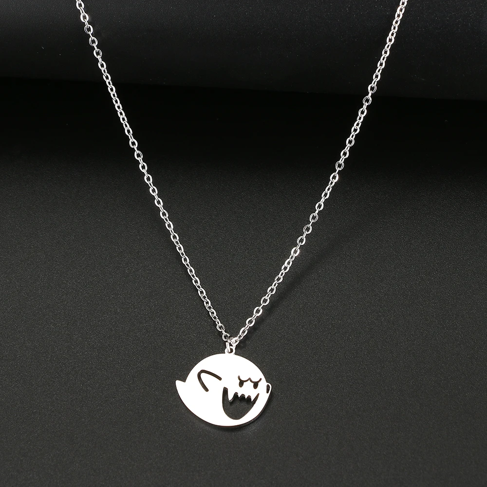 Stainless Steel Necklaces Anime Monster Fashion Pendants Chain Choker Fine Charm Necklace For Women Jewelry Party Friends Gifts