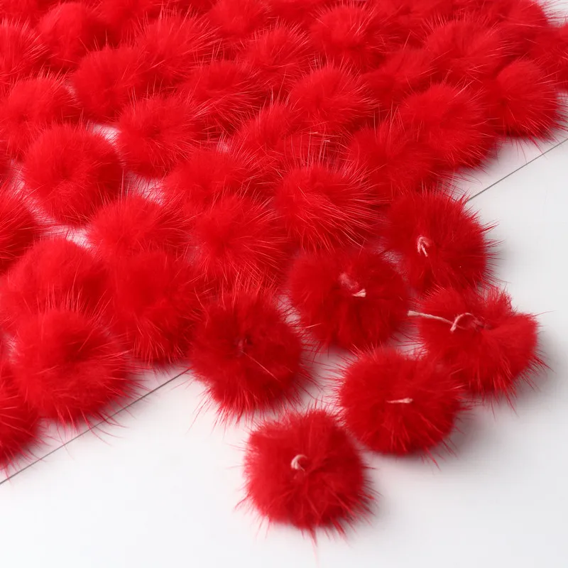 Jewelry Making Supplies Craft Supplies Pom Poms Craft Supplies 3cm Mink Pom Poms Fluffy Keychain Hair Accessories Earrings Sandals Household Furry Handmade DIY Material Accessories 5/10 Pcs