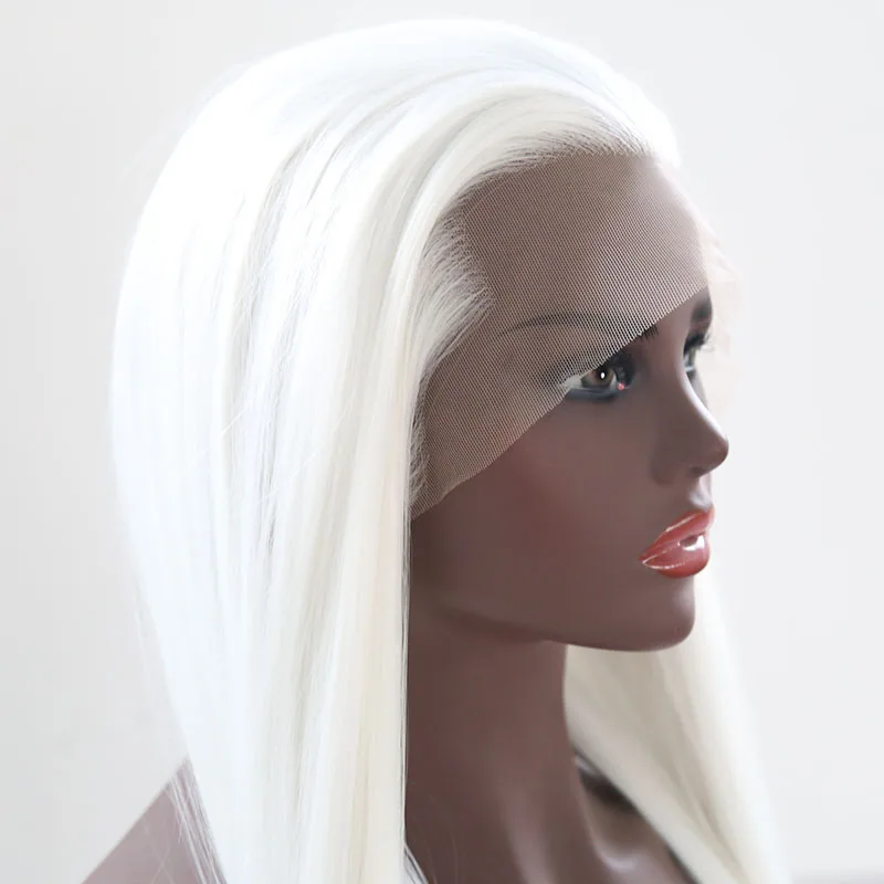 Парики из искусственных волос без шапочки-основы прямые белый парик из натуральных волос