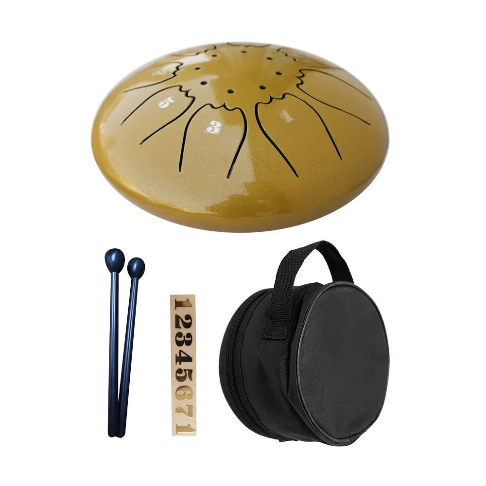 Mini Steel Tongue Drum Metal Hand Drum 5 Inch C Tone 8 Notes Percussion