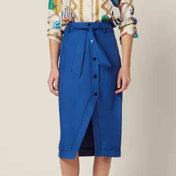 

Women Skirt 2019 New Products Lace-up Side Split Skirt