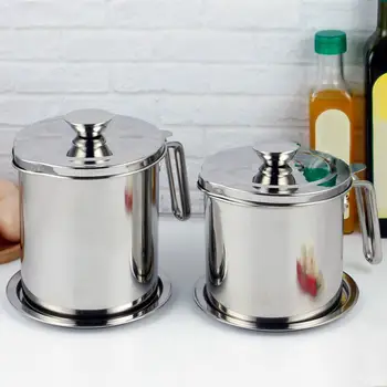 

304 stainless steel oil pot Large capacity filter oil lard oil storage tank Kitchen household leakproof oil bottle 1.3 / 1.6L
