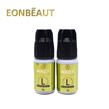 

2 Bottles MACY Type L Black Glue Eyelash Extension Glue 5ml Korean Original 1 Sec Fast Drying False Lash Glue Tools Individual