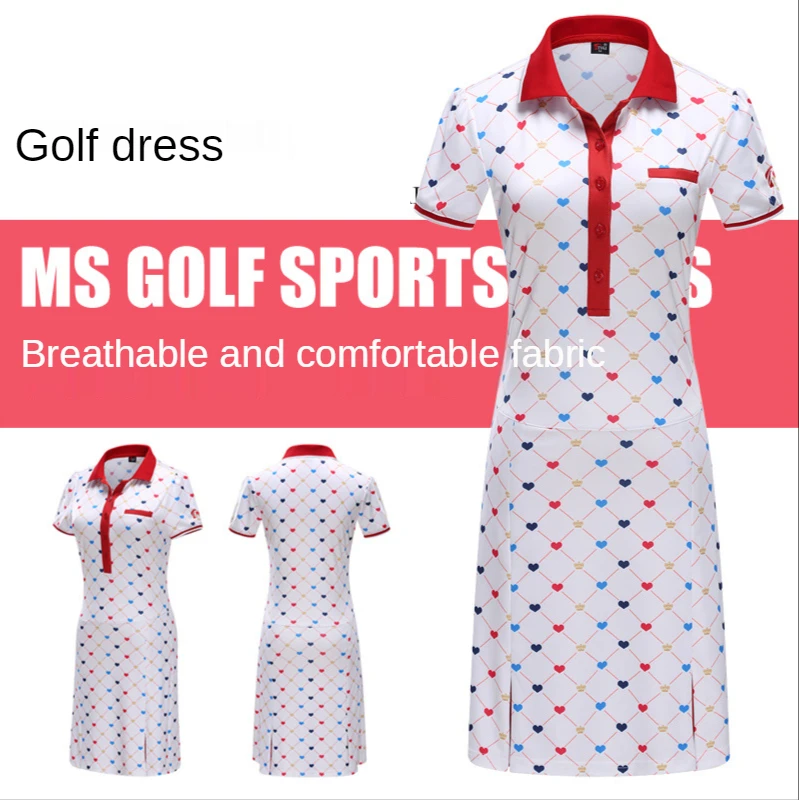 Summer s Golf Apparel Ladies Dresses High Waist Slim Printed Skirts Tennis Running Sportswear Sports Skirts Breathable
