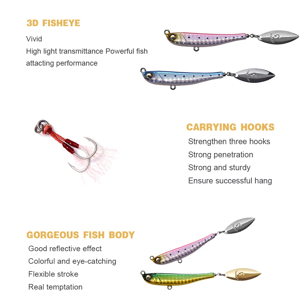 Jig Bait Winter Fishing with Spinner Spoon Fishing Lures 62mm 30g Jigs Trout Winter Fishing Hard Baits Tackle Pesca Makippa 30G