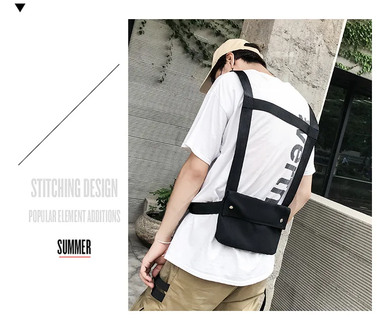 Тактический жилет 2019 модная уличная сумка для мужчин хип-хоп нагрудная сумка Регулируемая несколько карманов холст мужской жилет