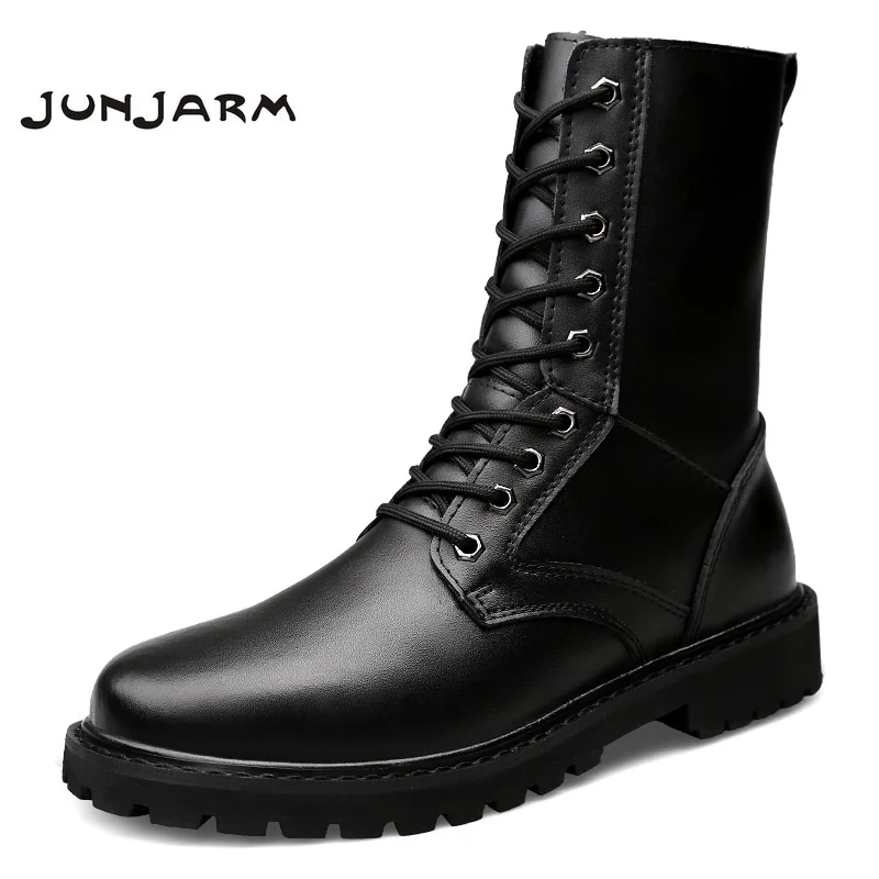 JUNJARM/мужские ботинки большого размера, ботинки из спилка, мужские военные ботинки-дезерты, мужские зимние ботинки, Botas Tacticos Zapatos, размер 38-46