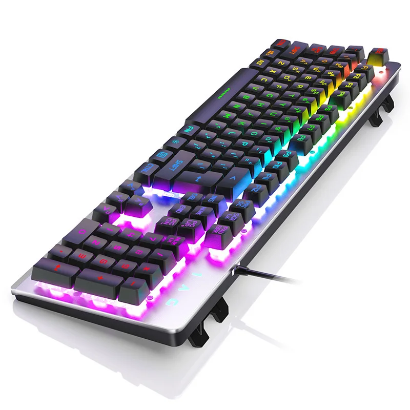 USB Проводная имитация механической клавиатуры RGB светодиодная подсветка