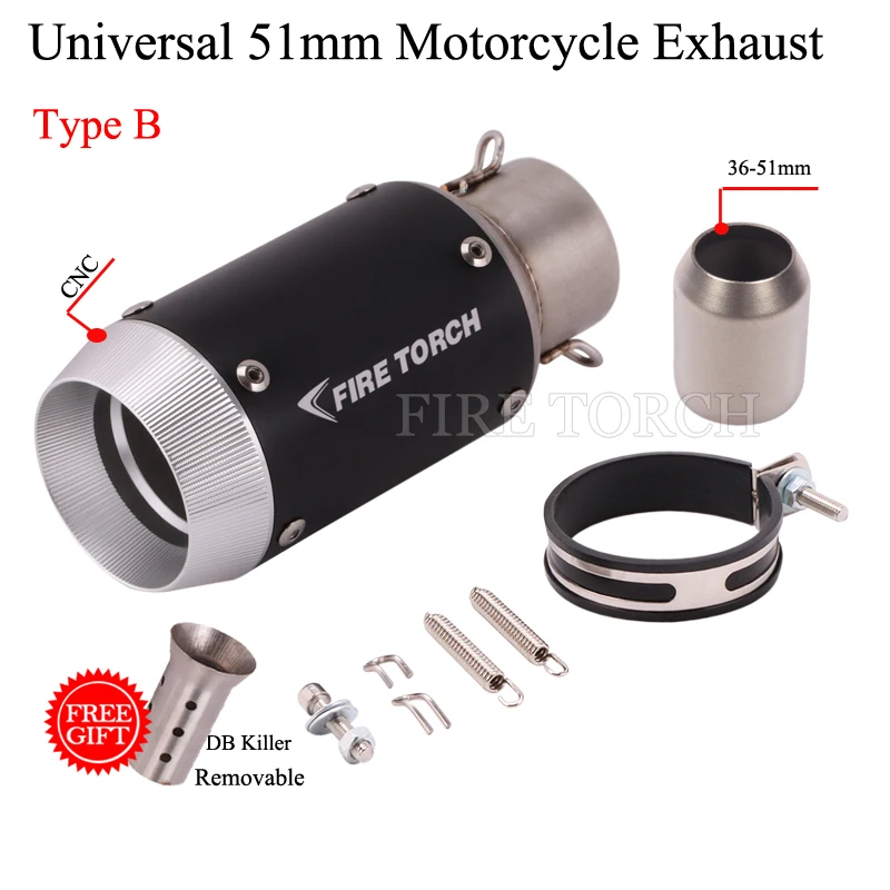 Silenciador Universal de Alta Calidad 36-51 mm, Tubo de Escape Modificado para M