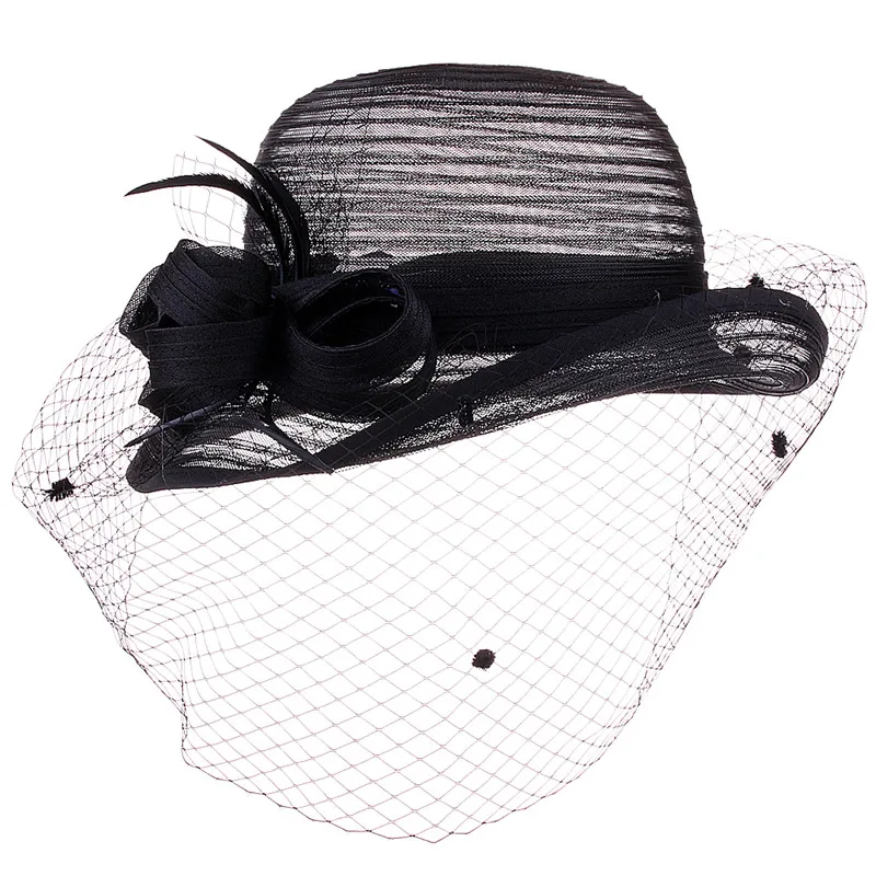 CRUOXIBB Женские Кентукки Дерби платье Bowler церковный колокол шляпа Чай Вечерние Свадебная шляпка элегантная органза свадебные летние шляпы