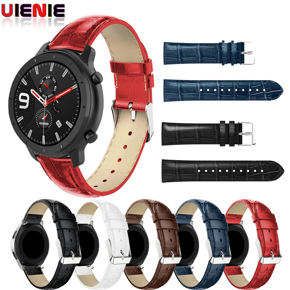 20 мм 22 ремешок для часов Xiaomi AMAZFIT Pace Stratos 2 ремень BIP Youth кожаный Amazfit GTR 42 47 мягкий